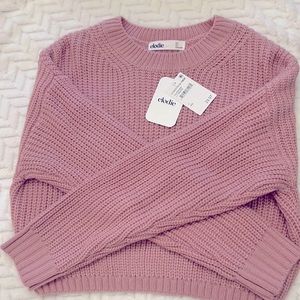 NWT: Elodie Cropped Sweater in Light Mauve - Size Small